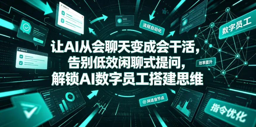 让AI从会聊天变成会干活，告别低效闲聊式提问，解锁AI数字员工搭建思维-e家网