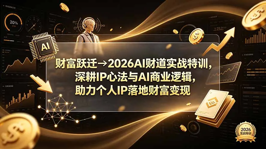 财富跃迁→2026AI财道实战特训，深耕IP心法与AI商业逻辑，助力个人IP落地财富变现-e家网