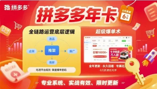 拼多多年卡，拼多多全链路运营底层逻辑，超级爆单术【更新26年6月】-e家网