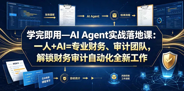学完即用—AI Agent实战落地课：一人+AI=专业财务、审计团队，解锁财务审计自动化全新工作模式-e家网