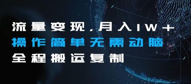 流量变现，月入1W+操作简单无需动脑全程搬运复制【揭秘】-E家云商