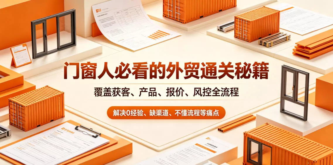 门窗人必看的外贸通关秘籍，块覆盖获客、产品、报价、风控全流程，解决0经验、缺渠道、不懂流程等痛点-e家网