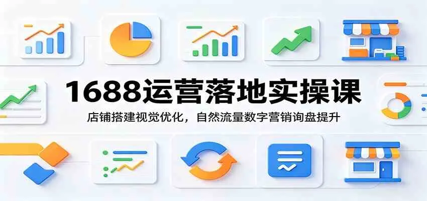 1688运营落地实操课：店铺搭建视觉优化，自然流量数字营销询盘提升-e家网