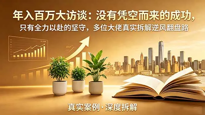 年入百万大访谈-更新：没有凭空而来的成功，只有全力以赴的坚守，多位大佬真实拆解逆风翻盘路-e家网