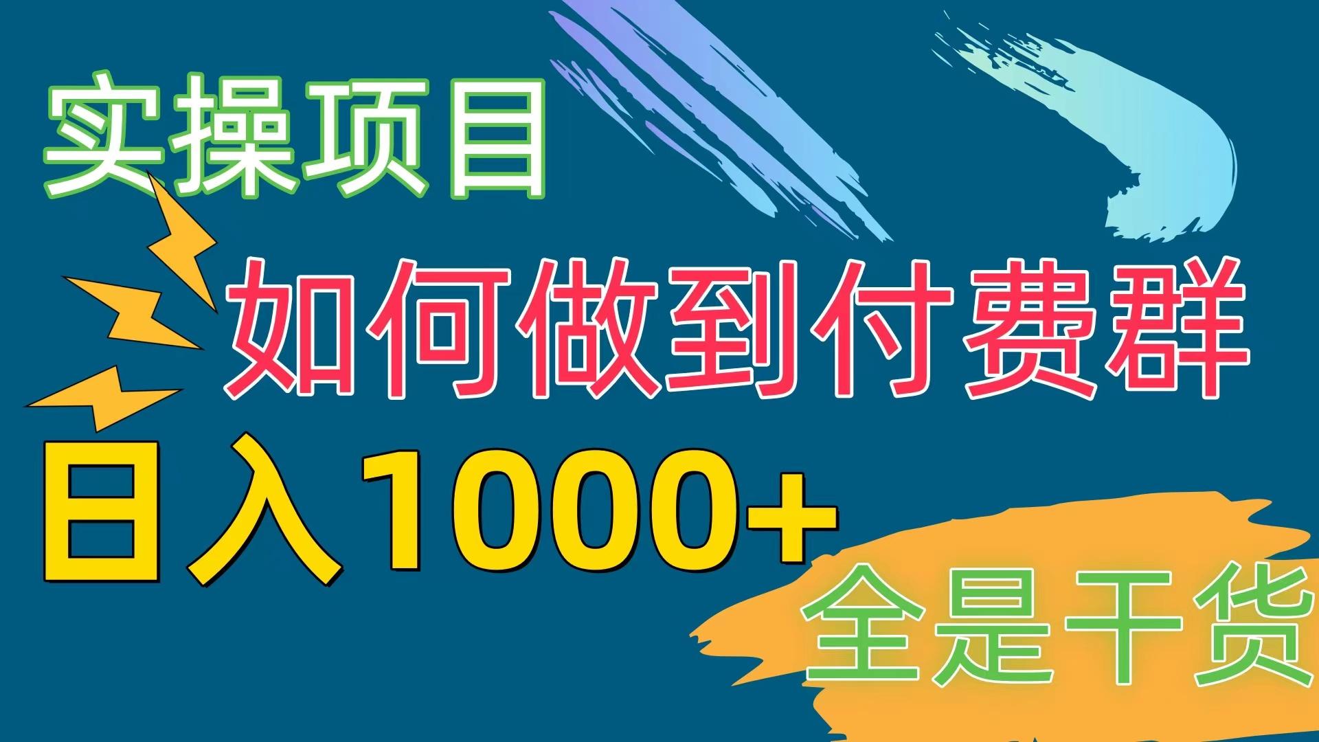 [实操项目]付费群赛道，日入1000+-E家云商
