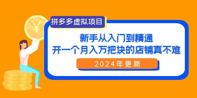 (9744期)拼多多虚拟项目：入门到精通，开一个月入万把块的店铺 真不难(24年更新)-E家云商