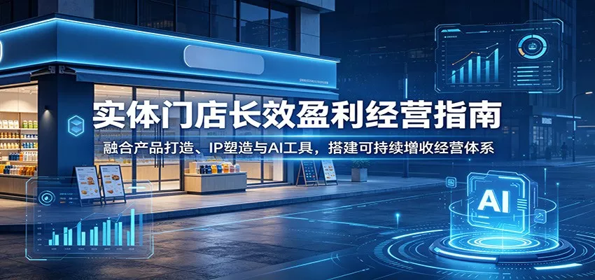 实体门店长效盈利经营指南：融合产品打造、IP塑造与AI工具，搭建可持续增收经营体系-e家网