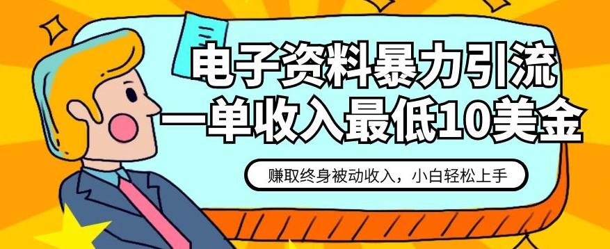 电子资料暴力引流，一单最低10美金，赚取终身被动收入，保姆级教程【揭秘】-E家云商