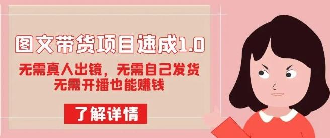 图文带货项目速成1.0：无需真人出镜，无需自己发货，无需开播也能赚钱！-E家云商
