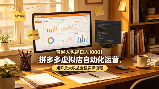普通人也能日入 1000！拼多多虚拟店自动化运营，矩阵放大收益全程实操流程-e家网