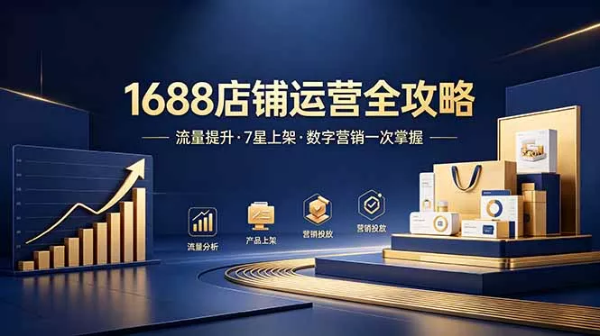 1688店铺没流量？产品上架不到7星？数字营销不会投？全套运营技能一次学(更新6月-e家网