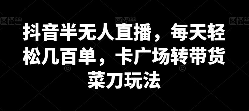 抖音半无人直播，每天轻松几百单，卡广场转带货菜刀玩法【揭秘】-w 刷的