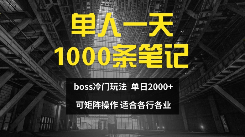 单人一天1000条笔记，日入2000+，BOSS直聘的正确玩法【揭秘】-E家云商