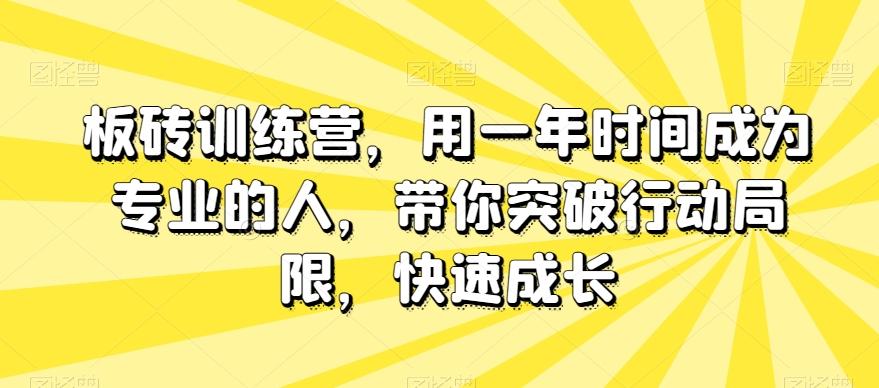 板砖训练营，用一年时间成为专业的人，带你突破行动局限，快速成长-E家云商