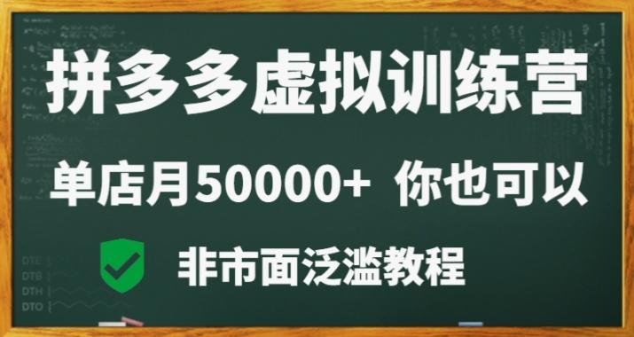 拼多多虚拟电商训练营月入30000+你也行，暴利稳定长久，副业首选-w 刷的