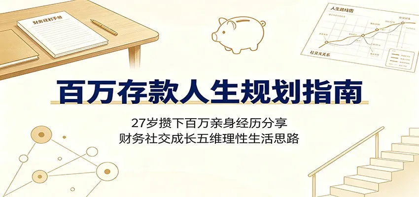百万存款人生规划指南：27岁攒下百万亲身经历分享，财务社交成长五维理性生活思路-e家网