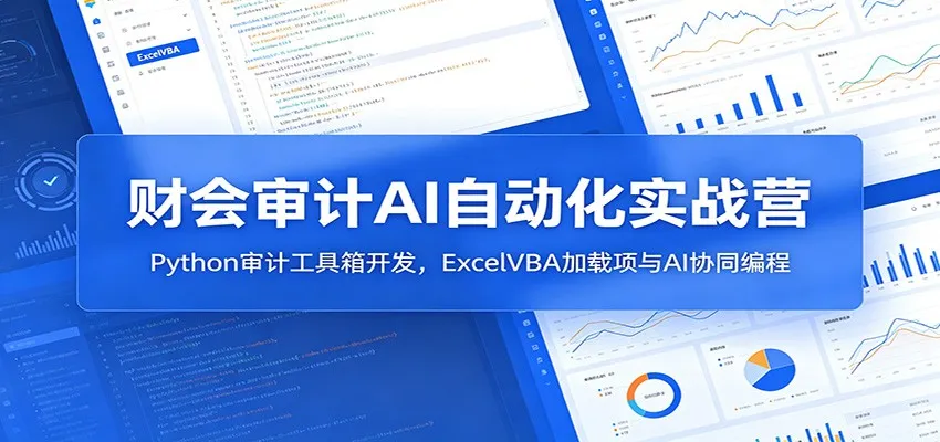 财会审计AI自动化实战营：Python审计工具箱开发，ExcelVBA加载项与AI协同编程-e家网