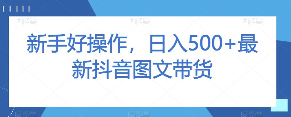 新手好操作，日入500+最新抖音图文带货【揭秘】-e家网