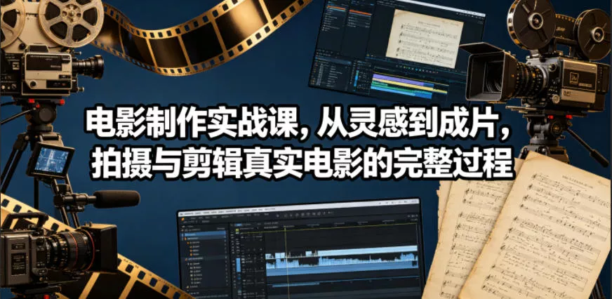电影制作实战课，从灵感到成片，拍摄与剪辑真实电影的完整过程【原创双语字幕】-e家网