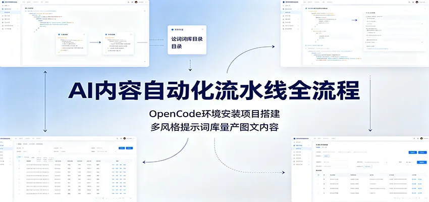 AI内容自动化流水线全流程：OpenCode环境安装项目搭建，多风格提示词库量产图文内容-e家网