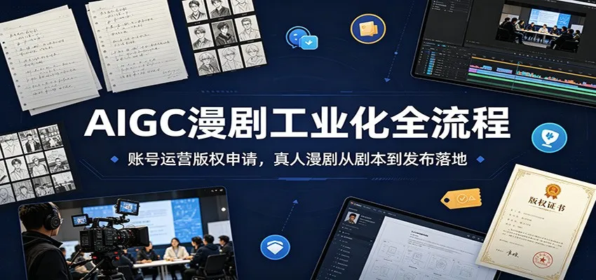 AIGC漫剧工业化全流程：账号运营版权申请，真人漫剧从剧本到发布落地-e家网