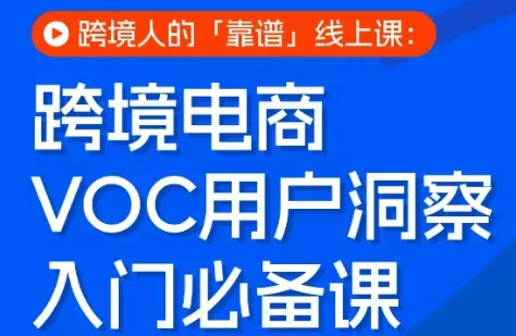 跨境电商VOC用户洞察入门必备课-e家网