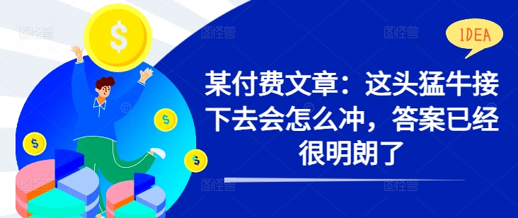某付费文章：这头猛牛接下去会怎么冲，答案已经很明朗了 !-E家云商