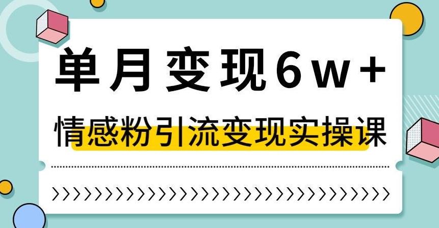 单月变现6W+，抖音情感粉引流变现实操课，小白可做，轻松上手，独家赛道【揭秘】-w 刷的