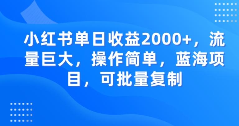 小红书单日收益2000+，流量巨大，操作简单，蓝海项目，可批量操作-E家云商