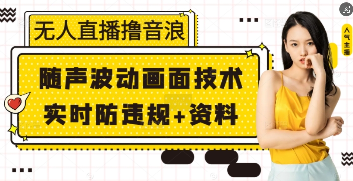 无人直播撸音浪+随声波动画面技术+实时防违规+资料【揭秘】-E家云商