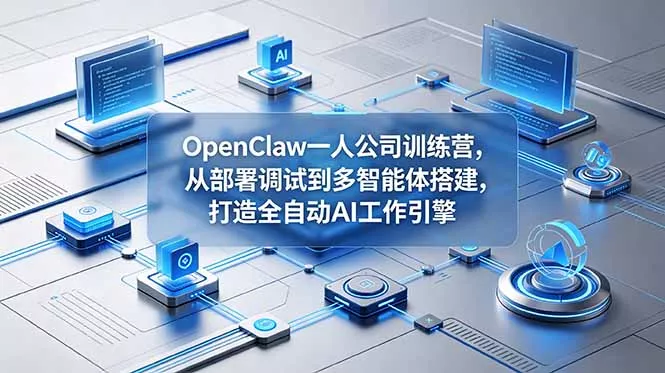 OpenClaw 一人公司训练营,从部署调试到多智能体搭建,打造全自动 AI 工作引擎-e家网