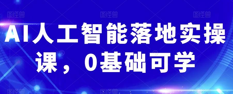 AI人工智能落地实操课，0基础可学-E家云商