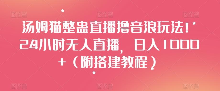 汤姆猫整蛊直播撸音浪玩法！24小时无人直播，日入1000+（附搭建教程）【揭秘】-E家云商