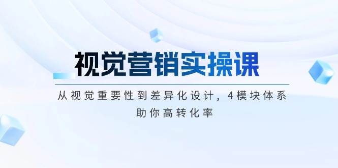 视觉营销实操课, 从视觉重要性到差异化设计, 4模块体系, 助你高转化率-E家云商
