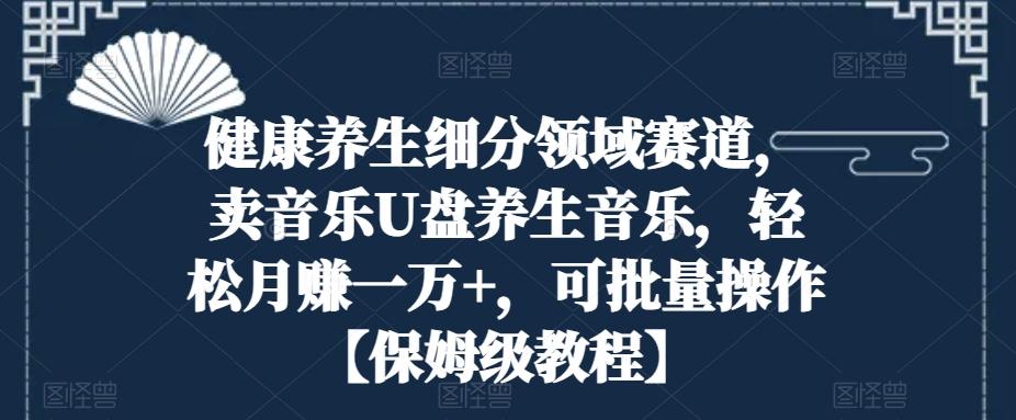 健康养生细分领域赛道，卖音乐U盘养生音乐，轻松月赚一万+，可批量操作【保姆级教程】-e家网
