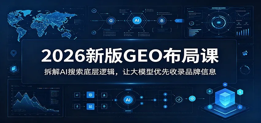 2026新版GEO布局课：拆解AI搜索底层逻辑，让大模型优先收录品牌信息-e家网