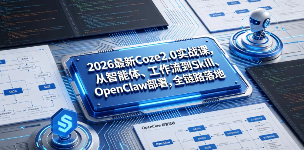 2026最新Coze2.0实战课，从智能体、工作流到Skill、OpenClaw部署，全链路落地-e家网