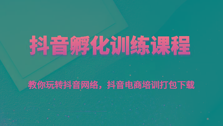抖音孵化训练课程-教你玩转抖音网络，抖音电商培训打包下载-E家云商