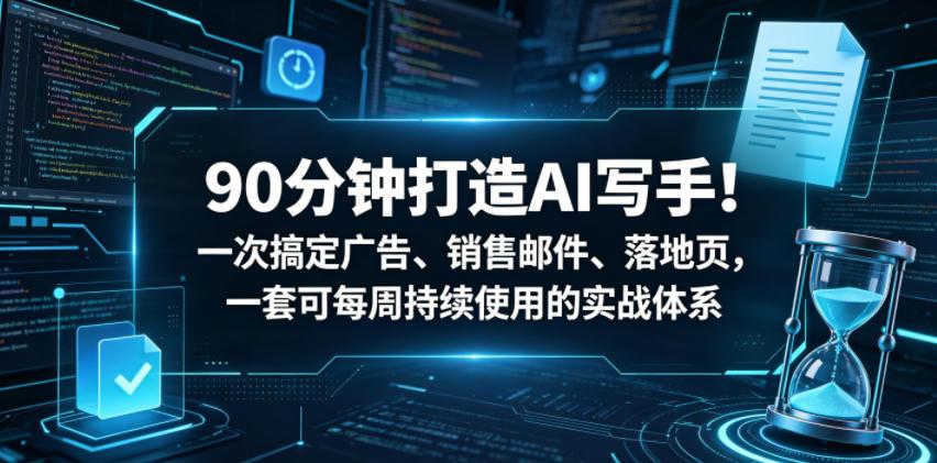 90分钟打造AI写手！一次搞定广告、销售邮件、落地页，一套可每周持续使用的实战体系【原创双语字幕】-e家网