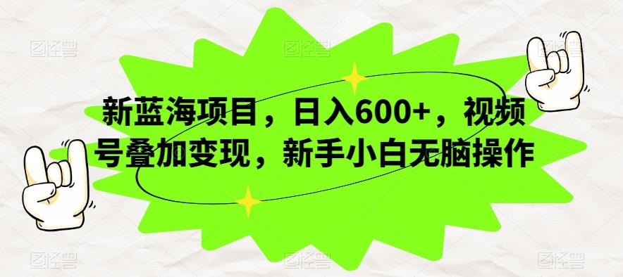 新蓝海项目，日入600+，视频号叠加变现，新手小白无脑操作【揭秘】-E家云商