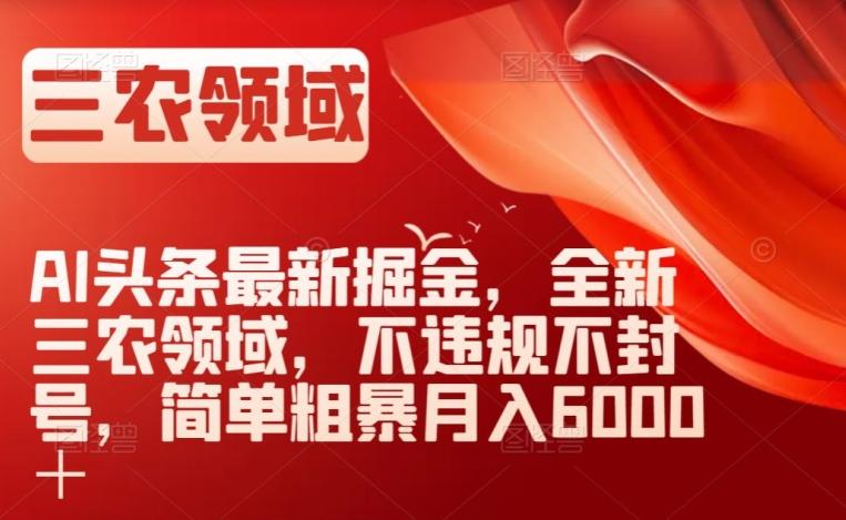 AI头条最新掘金，全新三农领域，不违规不封号，简单粗暴月入6000＋【揭秘】-E家云商