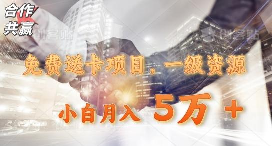 免费送卡项目，一级资源，小白月入5万+-E家云商