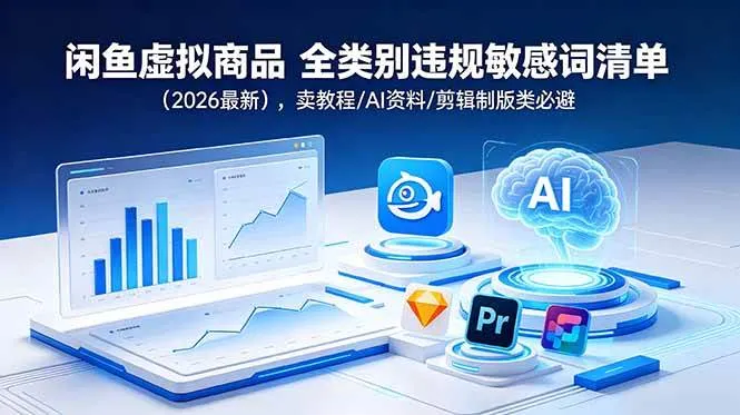 （18961期）闲鱼虚拟商品 全类别违规敏感词清单（2026最新），卖教程/AI资料/剪辑制版类必避-e家网