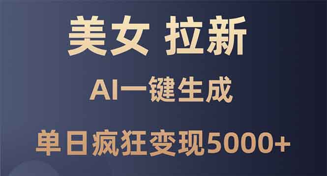 美女暴力拉新，通过AI一键生成，单日疯狂变现5000+，纯小白一学就会！-E家云商
