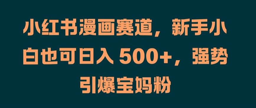 小红书漫画赛道，新手小白也可日入 500+，强势引爆宝妈粉【揭秘】-E家云商