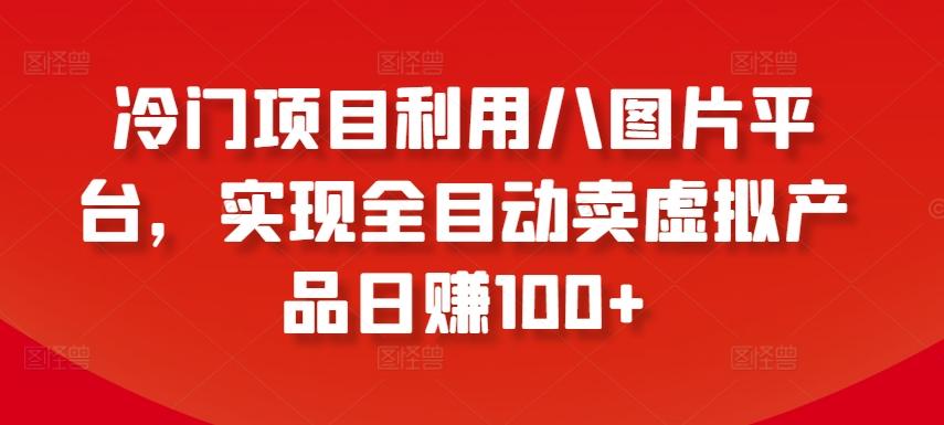 冷门项目利用八图片平台，实现全目动卖虚拟产品日赚100+【揭秘】-E家云商