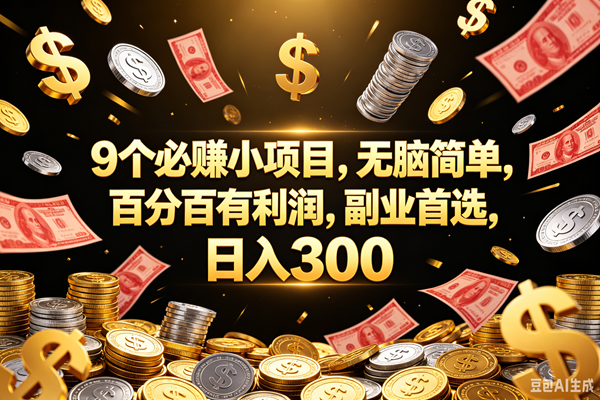 （18881期）9个必赚的小项目，百分百赚元子，无脑简单，副业首选，日入300+-e家网