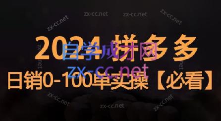 恒哥·2024拼多多日销0-100单实操-e家网