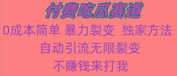 吃瓜付费赛道，暴力无限裂变，0成本，实测日入700+！！！-E家云商
