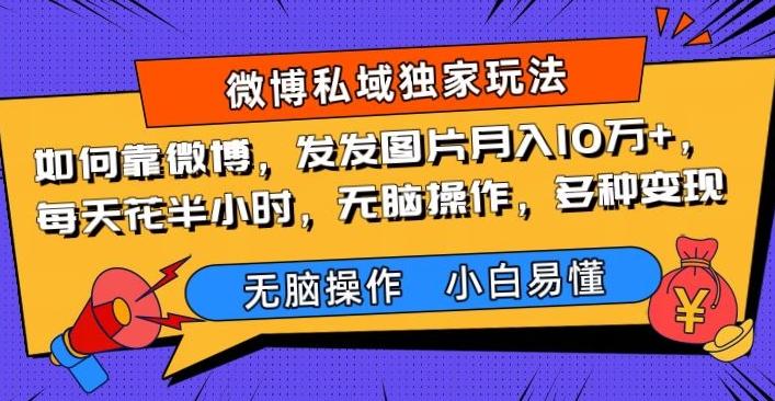 如何靠微博，发发图片月入10万+，‌每天花半小时，无脑操作，多种变现-e家网